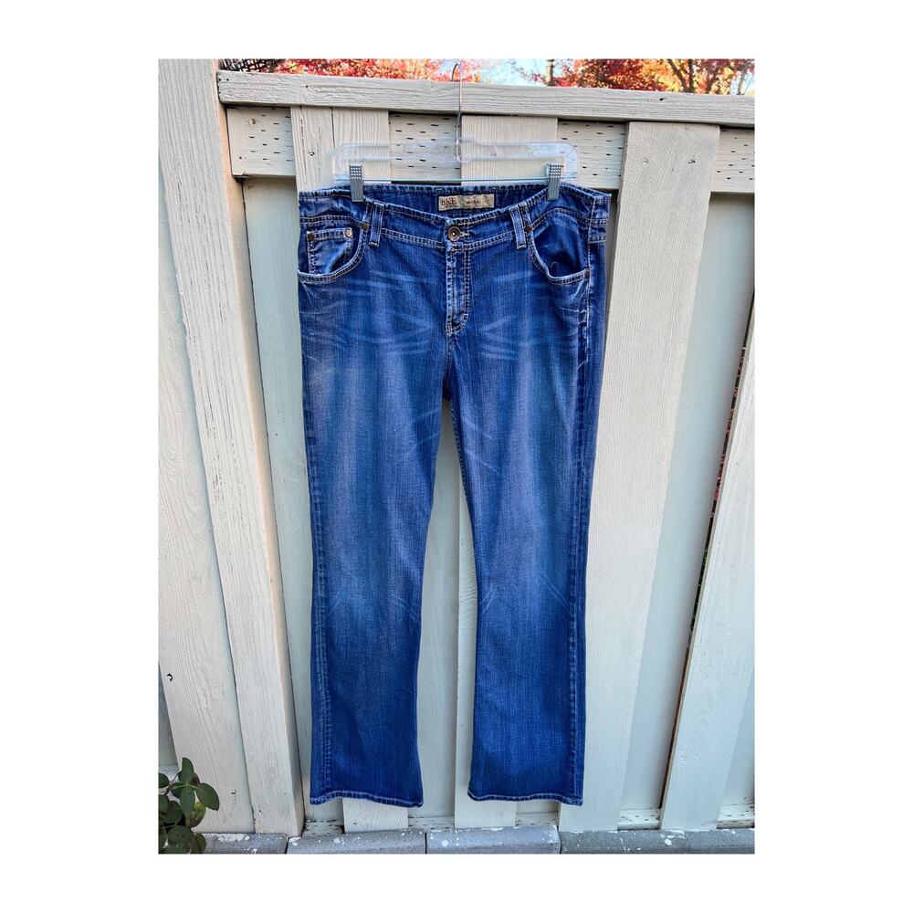 BKE DENIM Wendi Medium Blue Wash Boot Cut Jeans Size 34x35.5